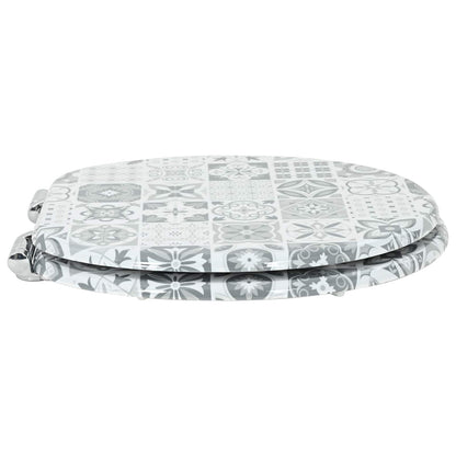 Toaletní Sedátko S Tlumeným Zavíráním 2 Ks Modro-Bílá Porcelán