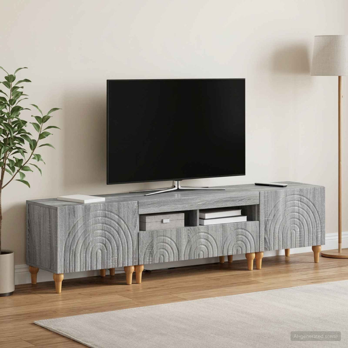 3Dílná Led Tv Skříň Kompozitní Dřevo