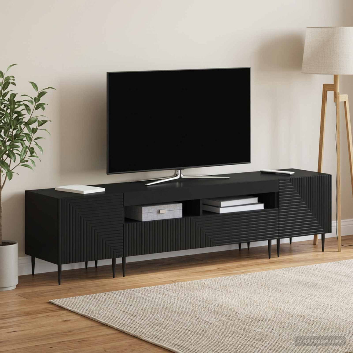 3Dílná Led Tv Skříň Kompozitní Dřevo