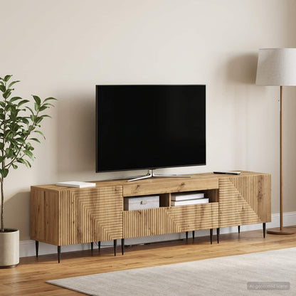 3Dílná Led Tv Skříň Kompozitní Dřevo