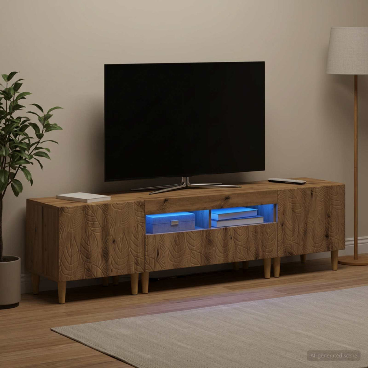 3Dílná Led Tv Skříň Delft Kompozitní Dřevo