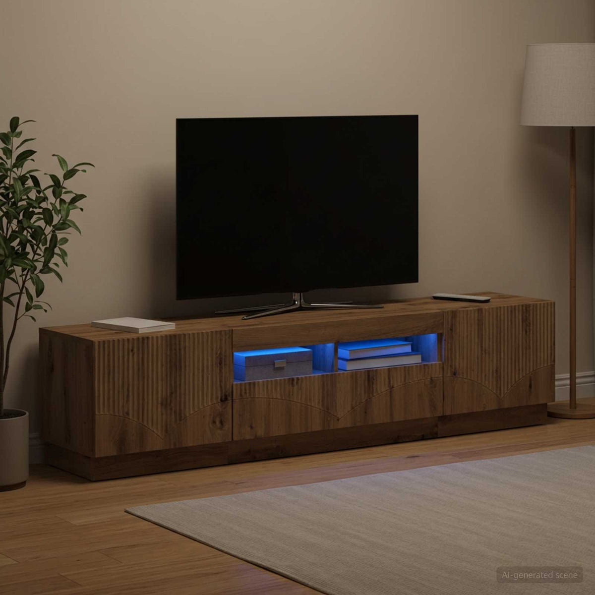 Led Tv Skříň Hoorn 3 Ks Kompozitní Dřevo