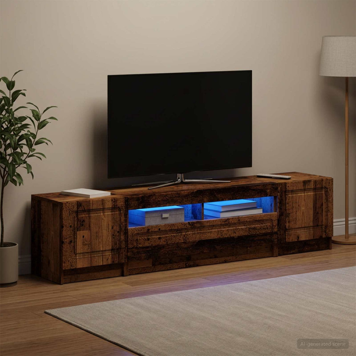 Led Tv Skříň Utrecht 3 Ks Kompozitní Dřevo