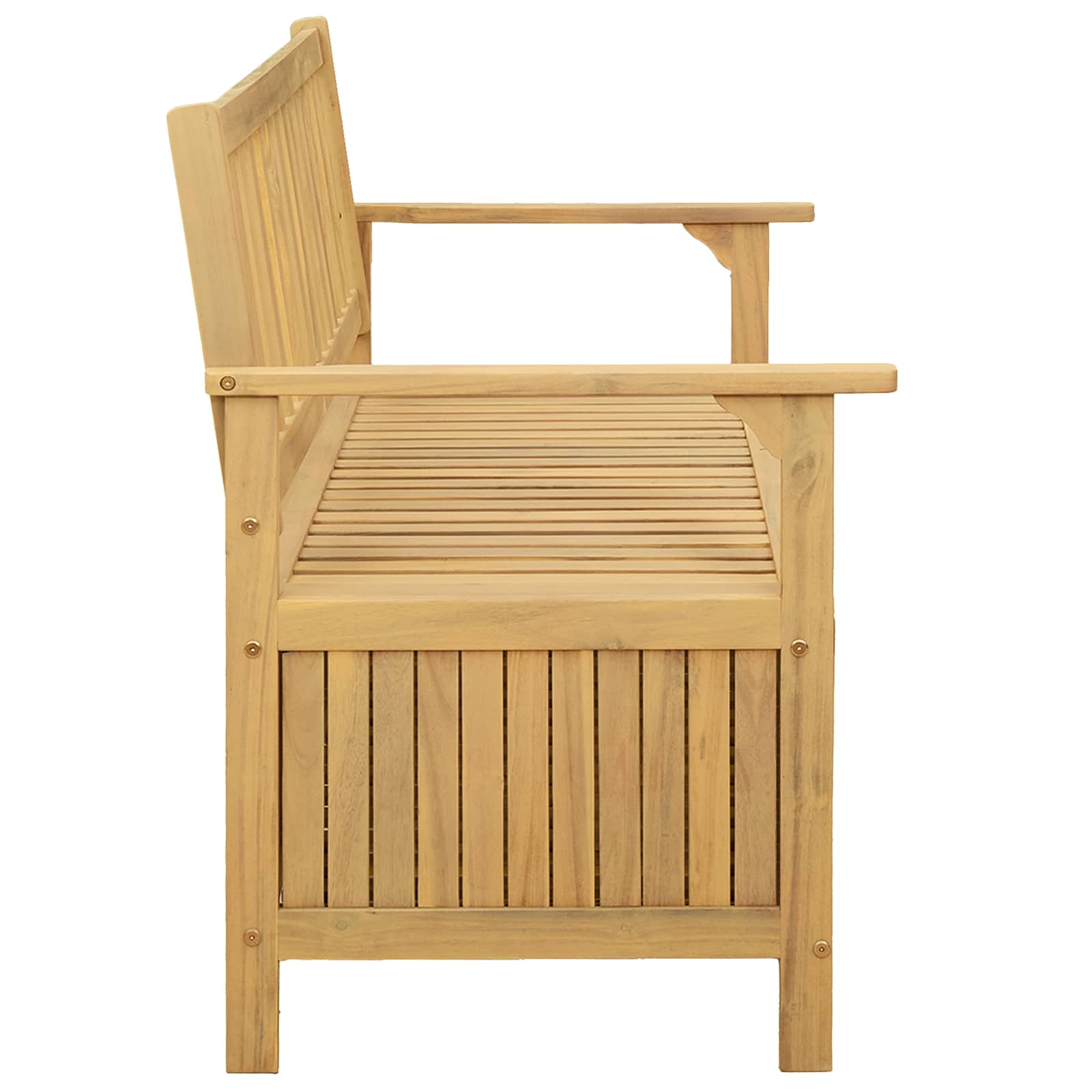 Úložná Lavice 2 -Seater 120 X 63 X 84 Cm Masivní Akácie