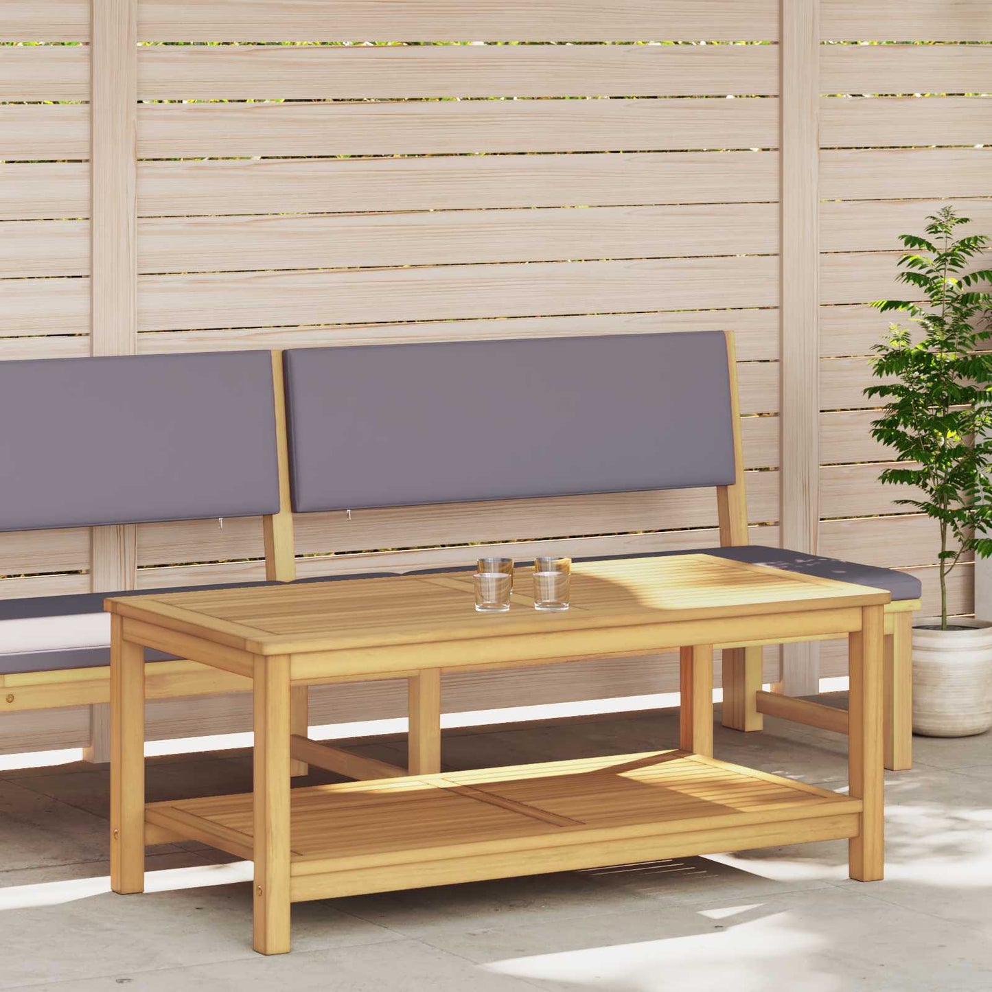 Boční Stůl Přírodní Olej 110 X 55 X 45 Cm Masivní Akátové Dřevo