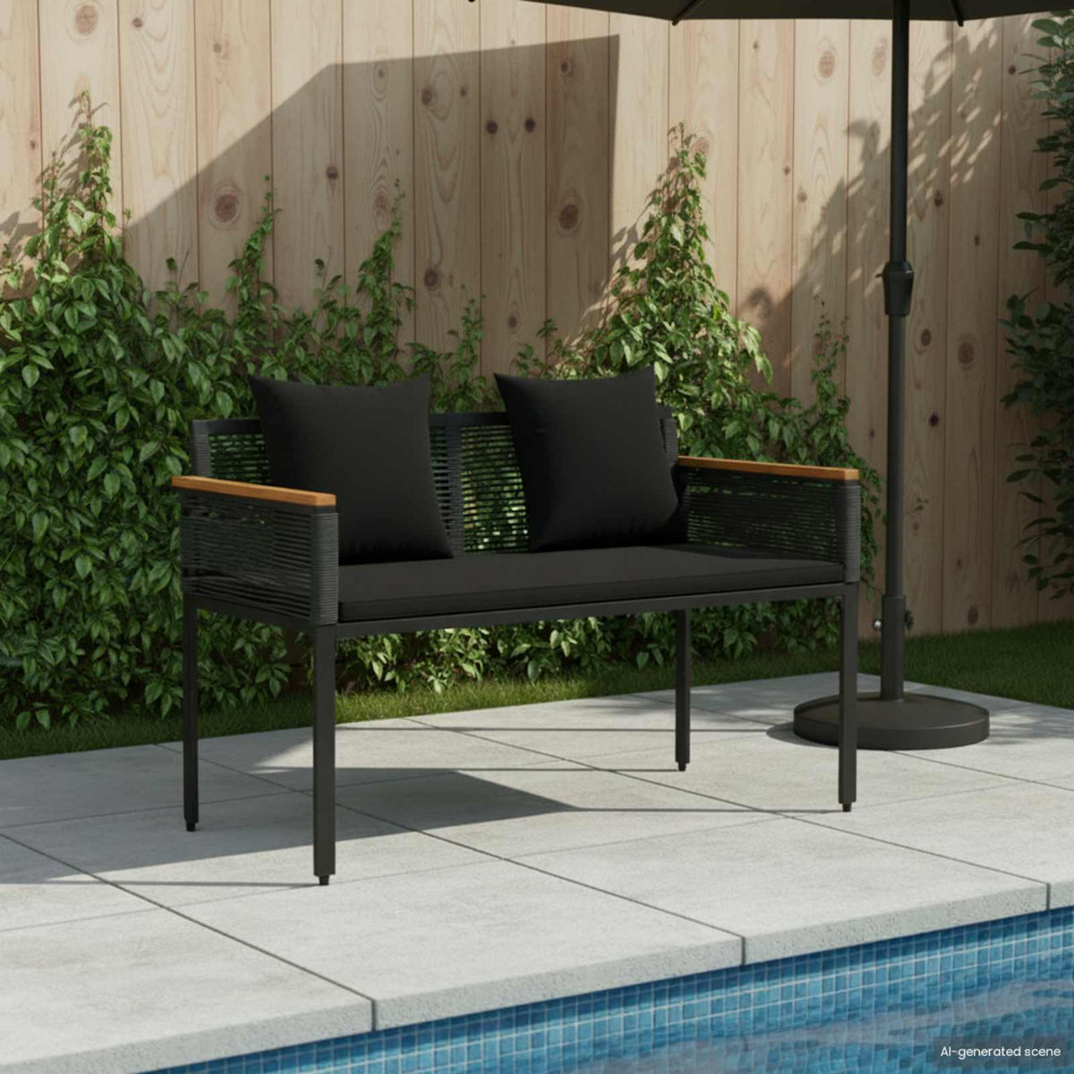 Venkovní Lavice 2 -Seater 117 X 54 X 74.5 Cm Polyratan