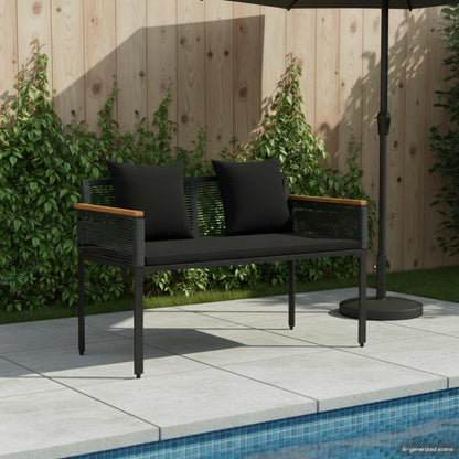 Venkovní Lavice 2 -Seater 117 X 54 X 74.5 Cm Polyratan