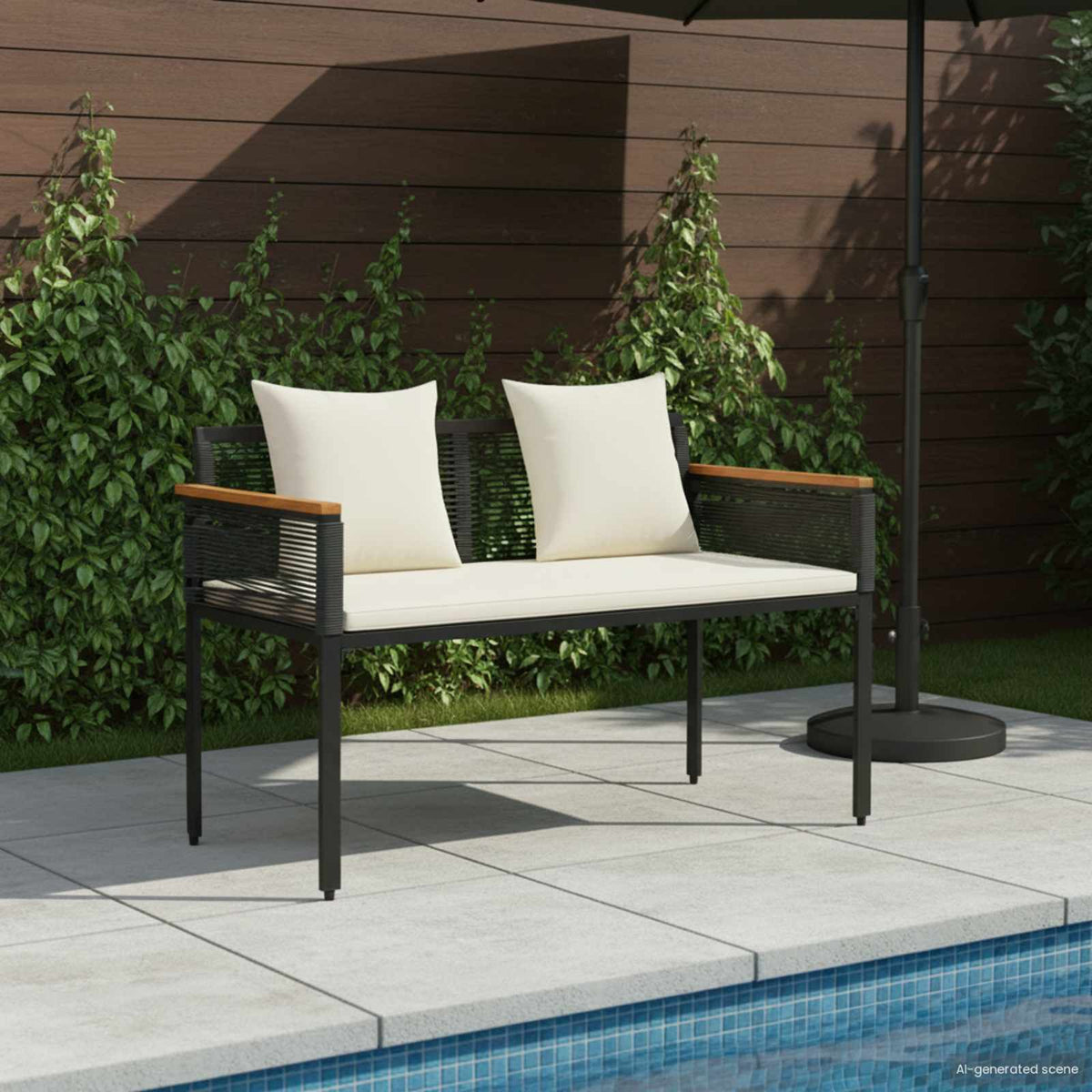 Venkovní Lavice 2 -Seater 117 X 54 X 74.5 Cm Polyratan