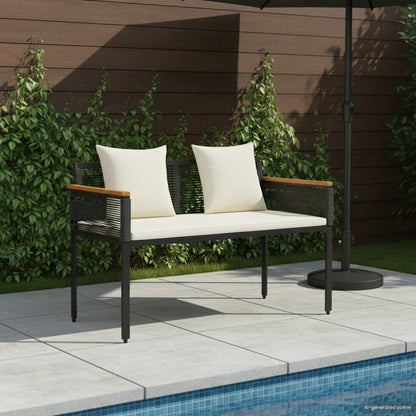 Venkovní Lavice 2 -Seater 117 X 54 X 74.5 Cm Polyratan