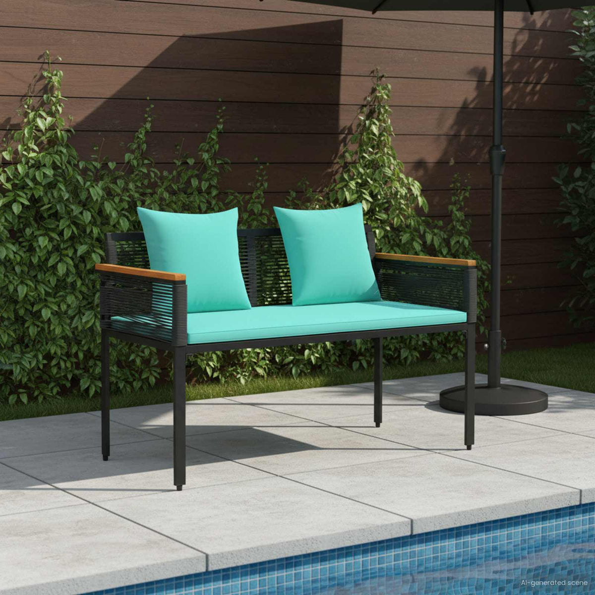 Venkovní Lavice 2 -Seater 117 X 54 X 74.5 Cm Polyratan