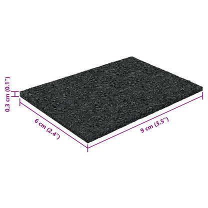Gumový Granulační Zahradní Pad Černý 6 X 9 X 0,3 Cm Guma