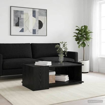 Konferenční Stolek Černý Dub 90 X 50 X 33 Cm Kompozitní Dřevo