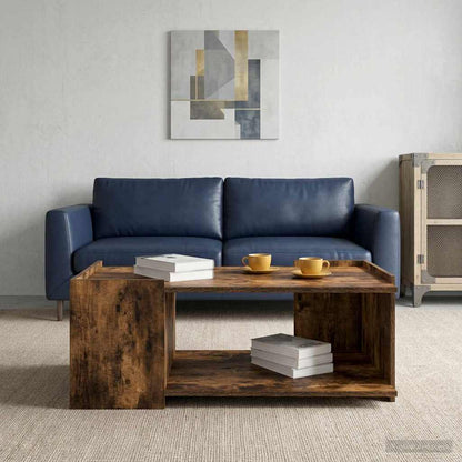 Konferenční Stolek Kouřový Dub 90 X 50 X 33 Cm Kompozitní Dřevo