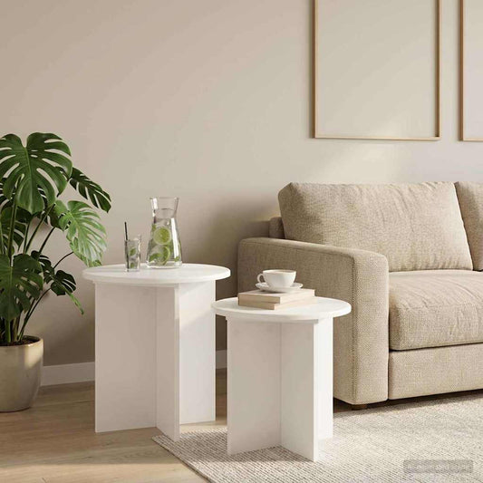Sada Odkládacích Stolků S Úložištěm 2 Pcs Dřevěný Materiál