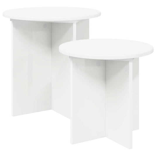 Sada Odkládacích Stolků S Úložištěm 2 Pcs Dřevěný Materiál