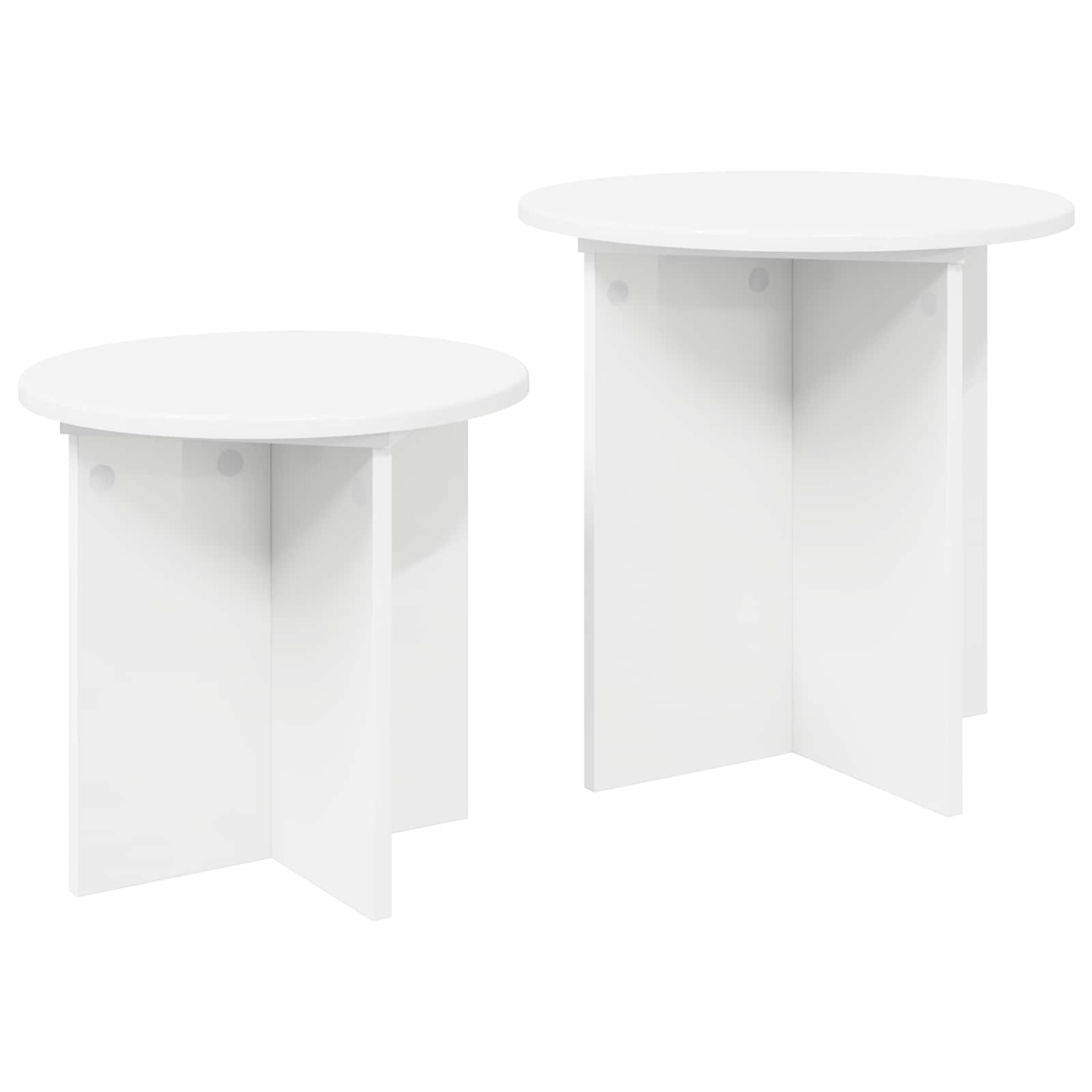 Sada Odkládacích Stolků S Úložištěm 2 Pcs Dřevěný Materiál