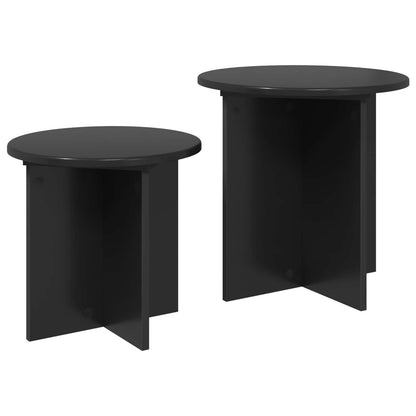 Sada Odkládacích Stolků 2 Pcs Černý Dub Dřevěný Materiál