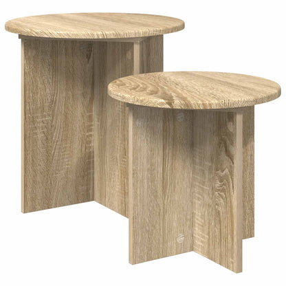 Sada Odkládacích Stolků 2 Pcs Dub Sonoma Dřevěný Materiál