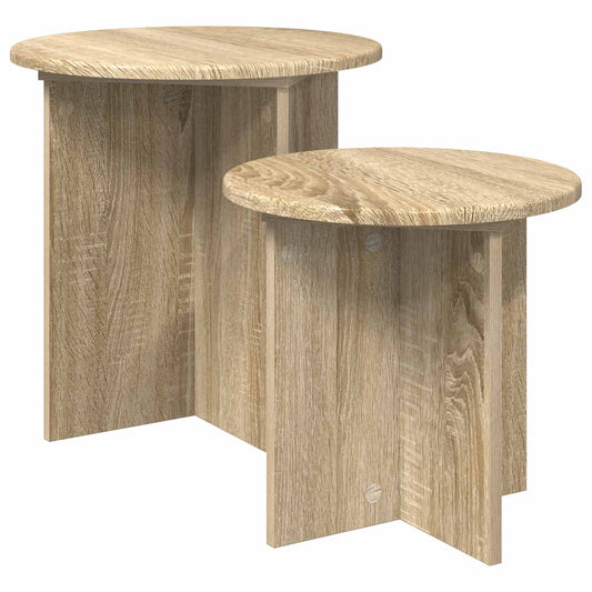 Sada Odkládacích Stolků 2 Pcs Dub Sonoma Dřevěný Materiál