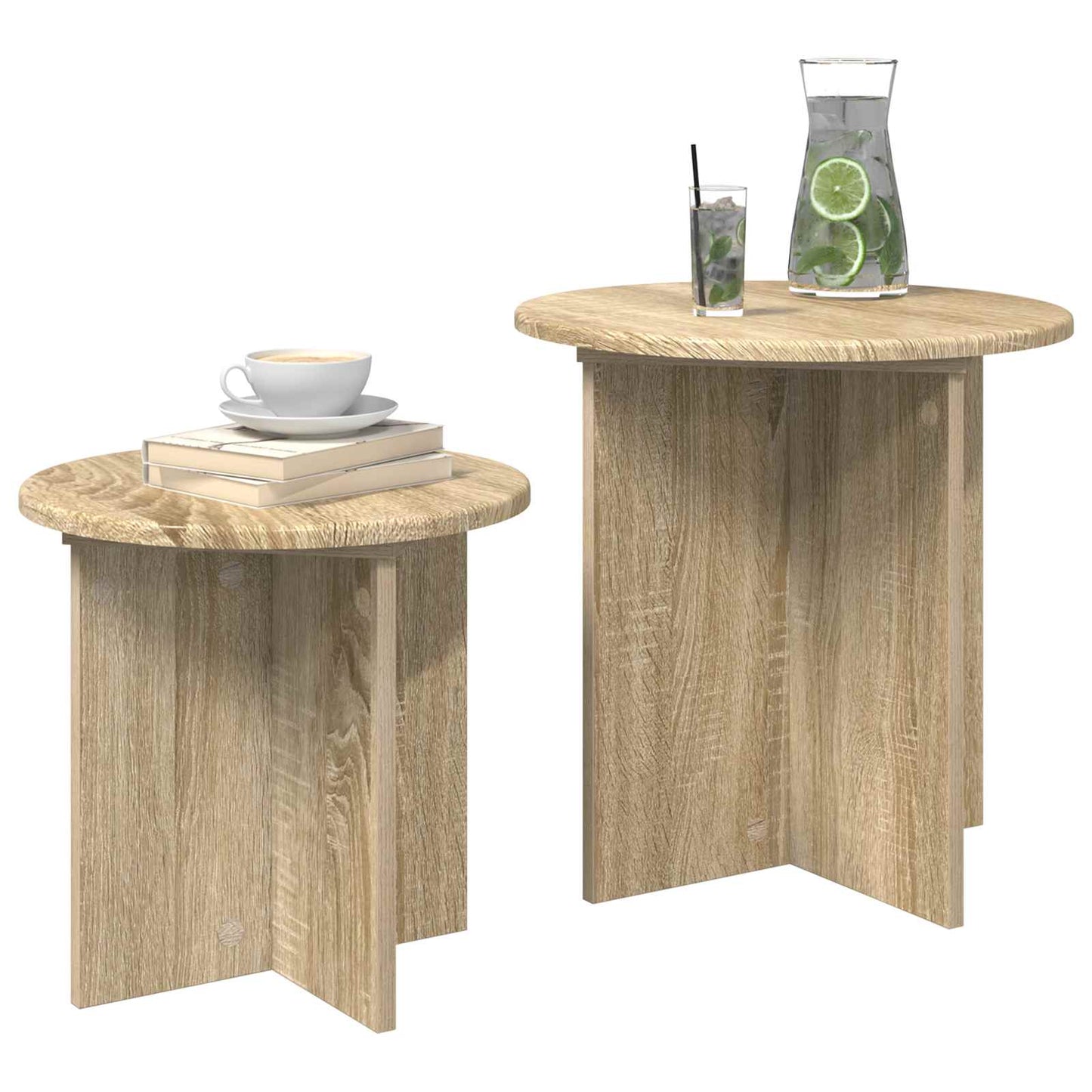 Sada Odkládacích Stolků 2 Pcs Dub Sonoma Dřevěný Materiál