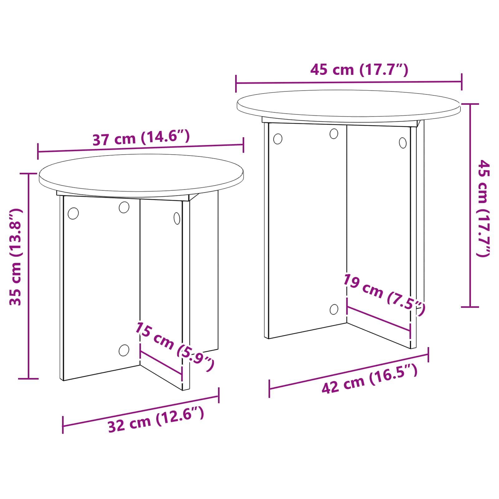 Sada Odkládacích Stolků 2 Pcs Dub Sonoma Dřevěný Materiál