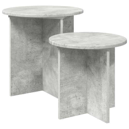 Sada Odkládacích Stolků 2 Pcs Betonově Šedá Dřevěný Materiál