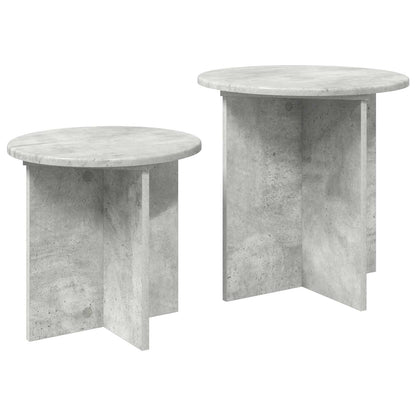Sada Odkládacích Stolků 2 Pcs Betonově Šedá Dřevěný Materiál