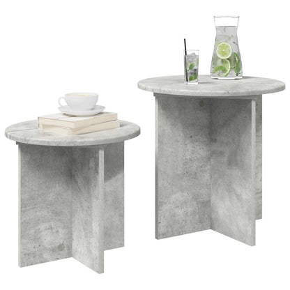 Sada Odkládacích Stolků 2 Pcs Betonově Šedá Dřevěný Materiál
