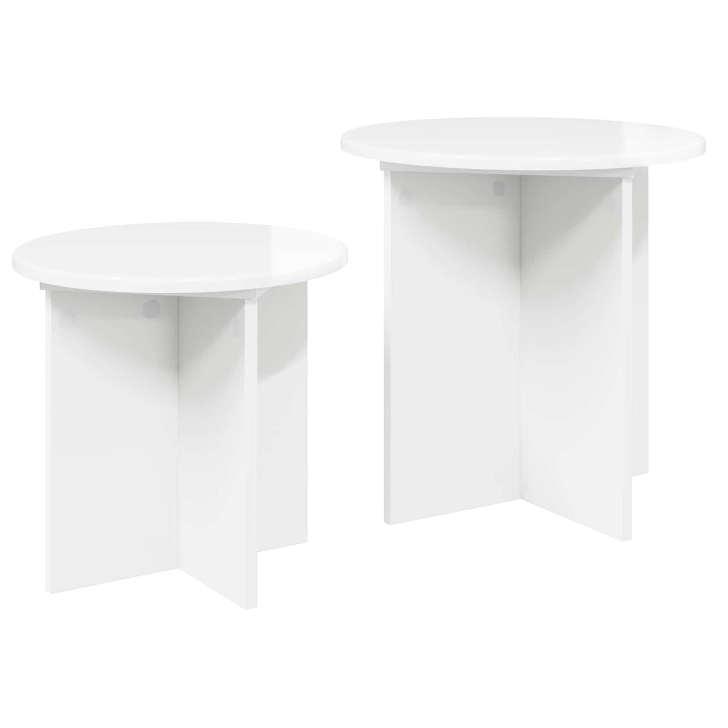 Sada Odkládacích Stolků S Úložištěm 2 Pcs Bílá S Vysokým Leskem
