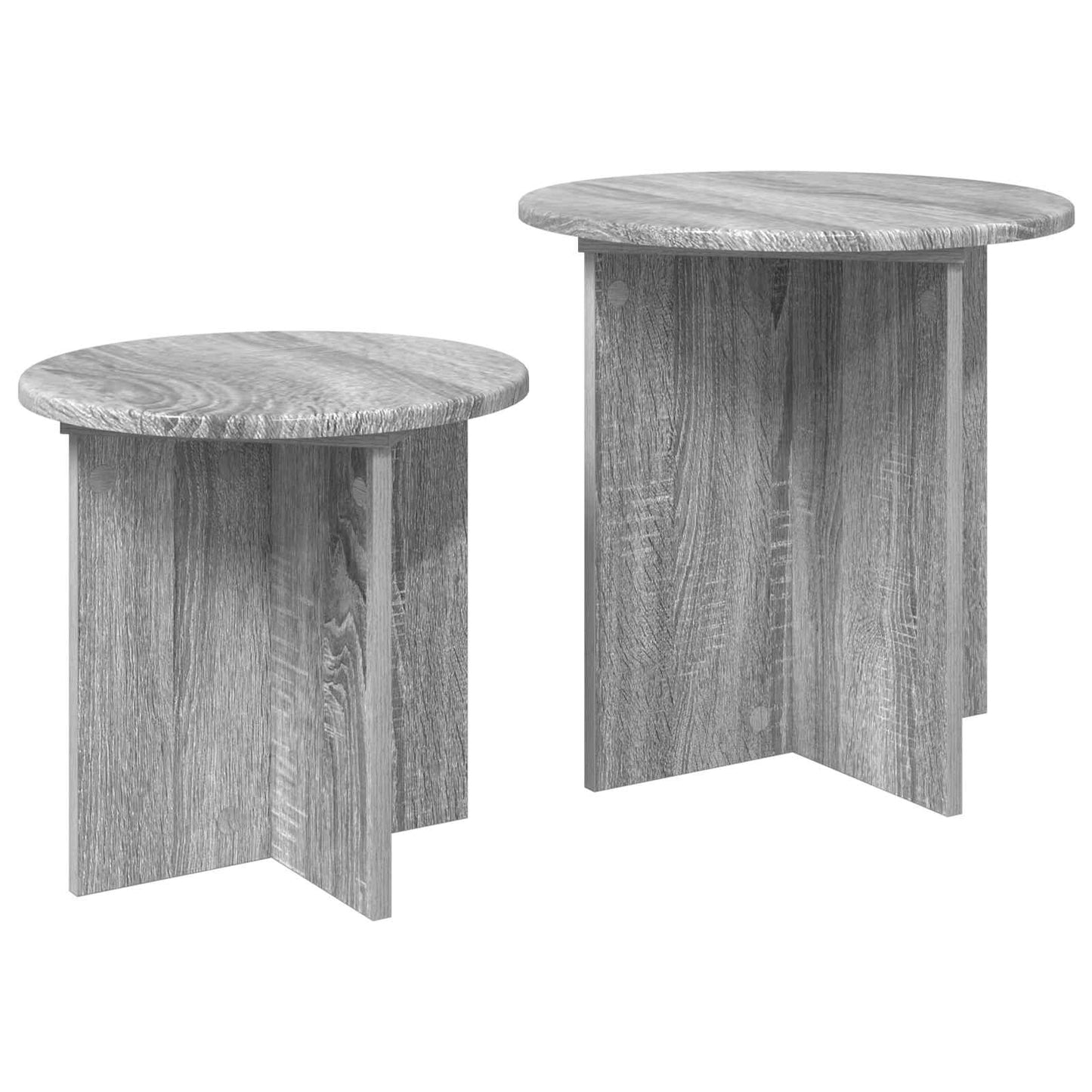 Sada Odkládacích Stolků 2 Pcs Šedá Sonoma Dřevěný Materiál