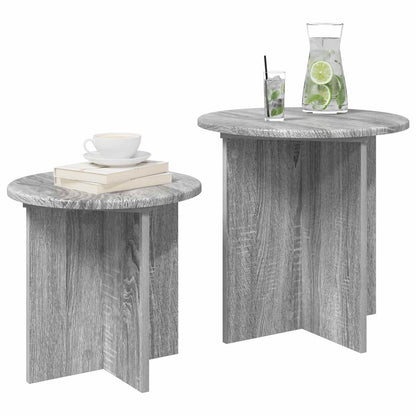 Sada Odkládacích Stolků 2 Pcs Šedá Sonoma Dřevěný Materiál