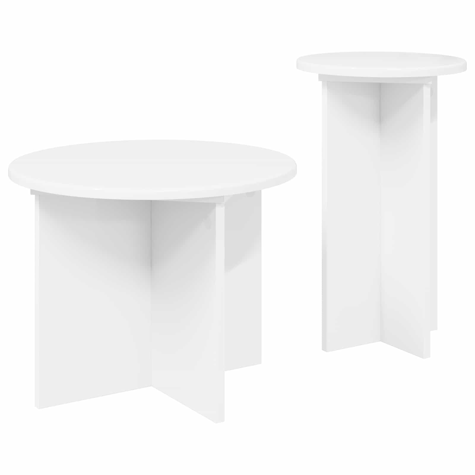 Sada Odkládacích Stolků S Úložištěm 2 Pcs Bílá Kompozitní Dřevo