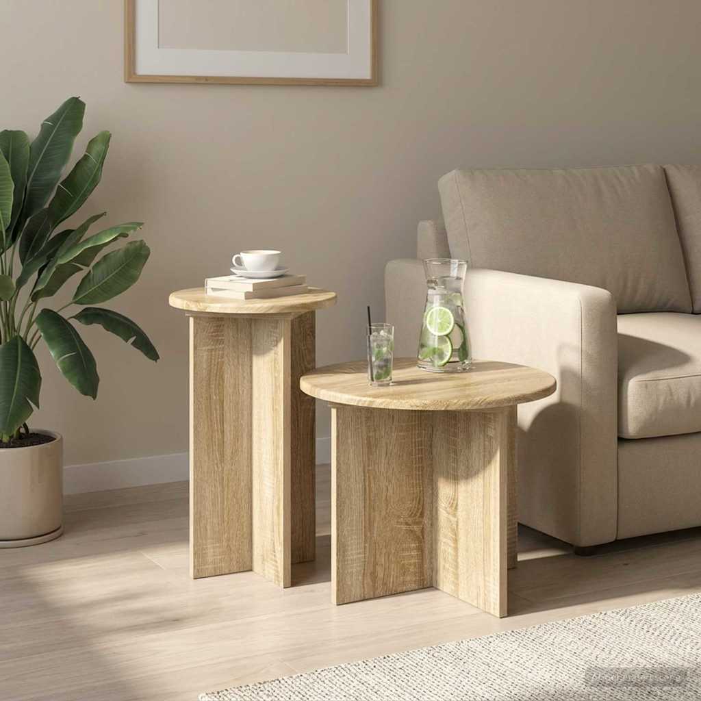 Sada Odkládacích Stolků 2 Pcs Dub Sonoma Kompozitní Dřevo