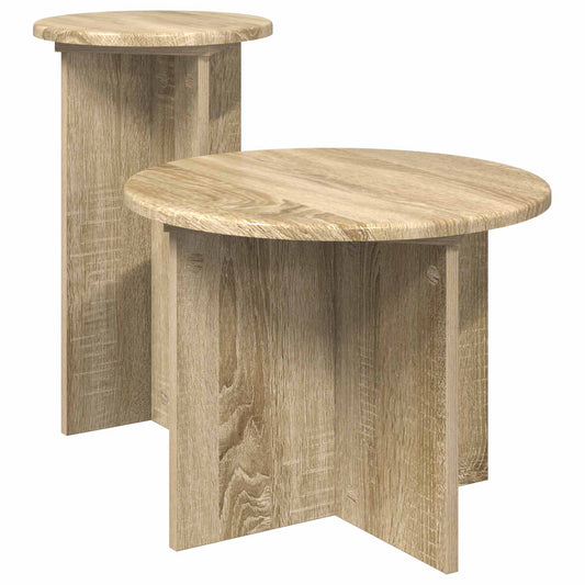Sada Odkládacích Stolků 2 Pcs Dub Sonoma Kompozitní Dřevo