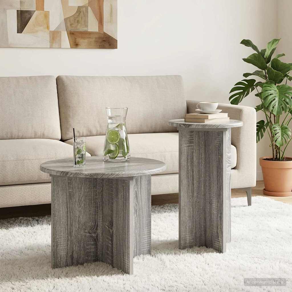 Sada Odkládacích Stolků 2 Pcs Šedá Sonoma Kompozitní Dřevo