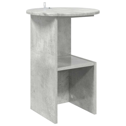 Boční Stůl Betonově Šedá Ø 39,5 X 55 Cm Kompozitní Dřevo
