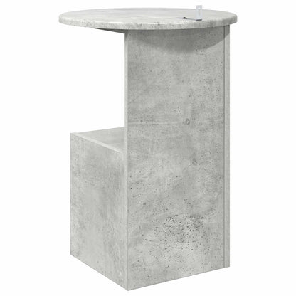 Boční Stůl Betonově Šedá Ø 39,5 X 55 Cm Kompozitní Dřevo