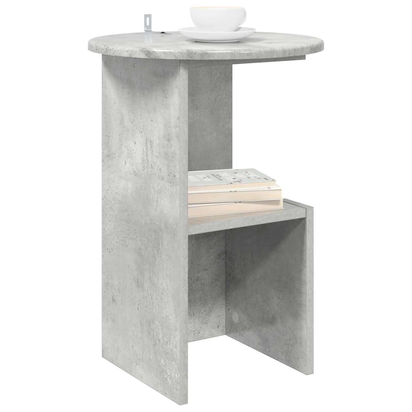 Boční Stůl Betonově Šedá Ø 39,5 X 55 Cm Kompozitní Dřevo
