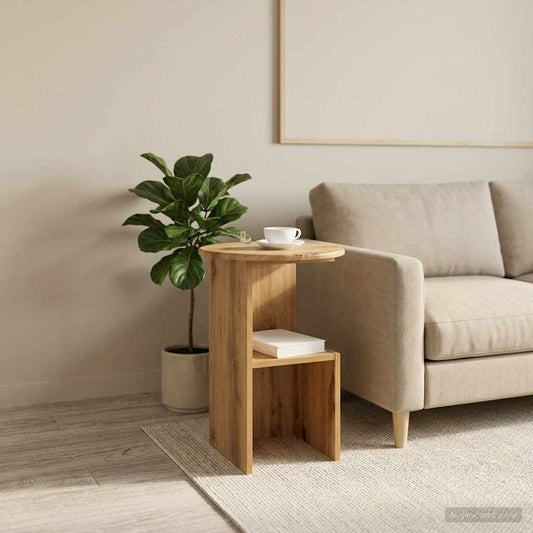 Boční Stůl Dub Artisan Ø 39,5 X 55 Cm Kompozitní Dřevo