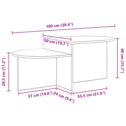 Konferenční Stolek Bílá S Vysokým Leskem 100 X 50 X 40 Cm