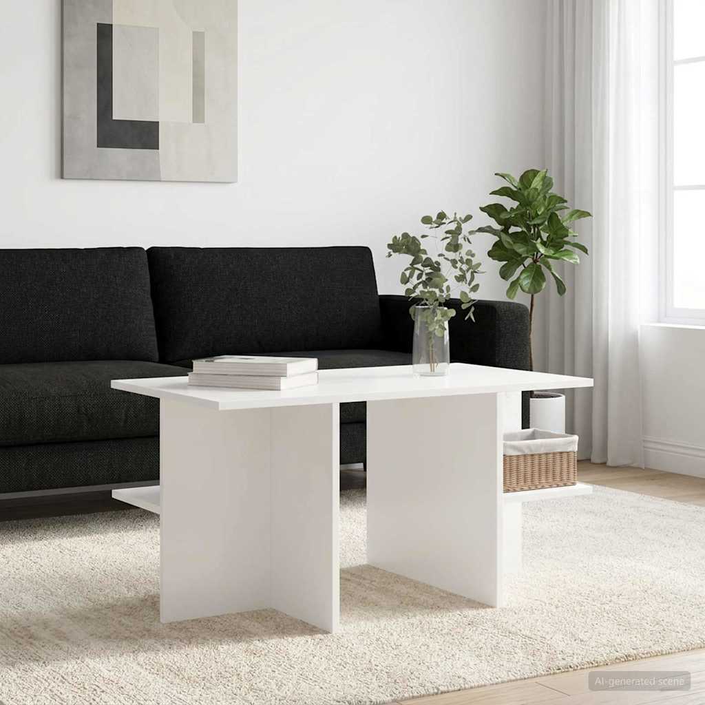Konferenční Stolek Bílá 87 X 50 X 45 Cm Dřevěný Materiál