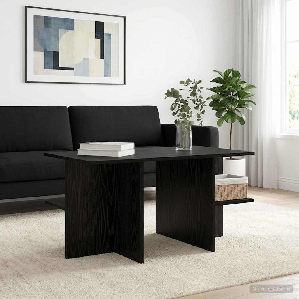 Konferenční Stolek Černý Dub 87 X 50 X 45 Cm Dřevěný Materiál