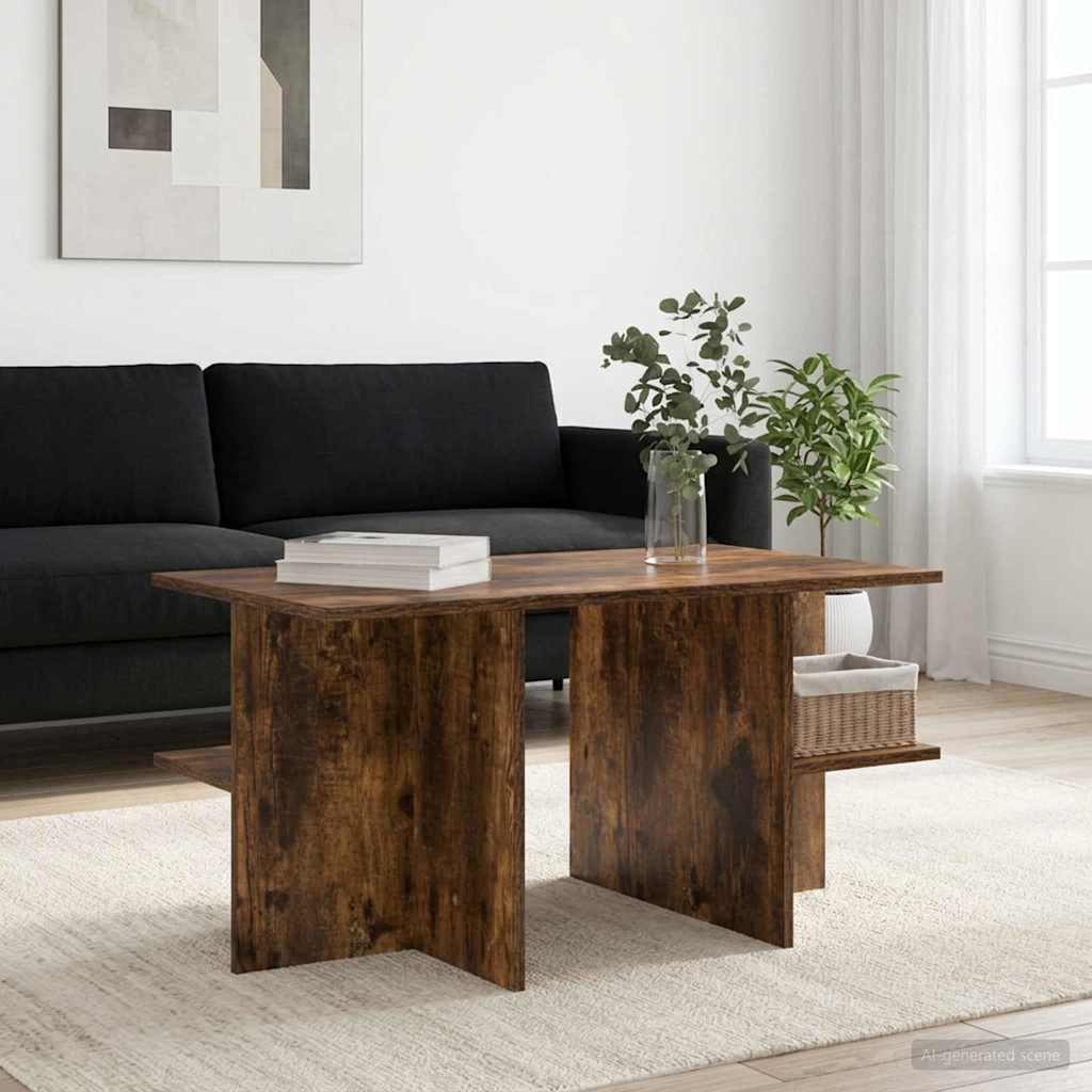Konferenční Stolek Uzený Dub 87 X 50 X 45 Cm Dřevěný Materiál