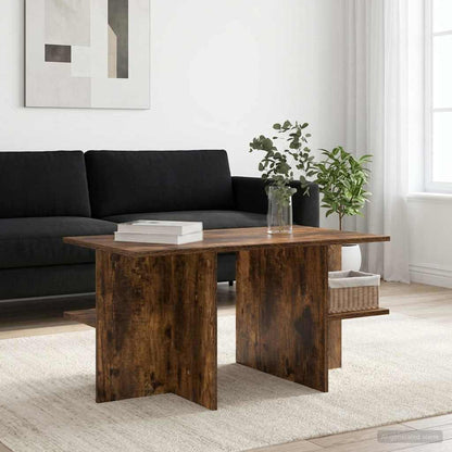 Konferenční Stolek Uzený Dub 87 X 50 X 45 Cm Dřevěný Materiál