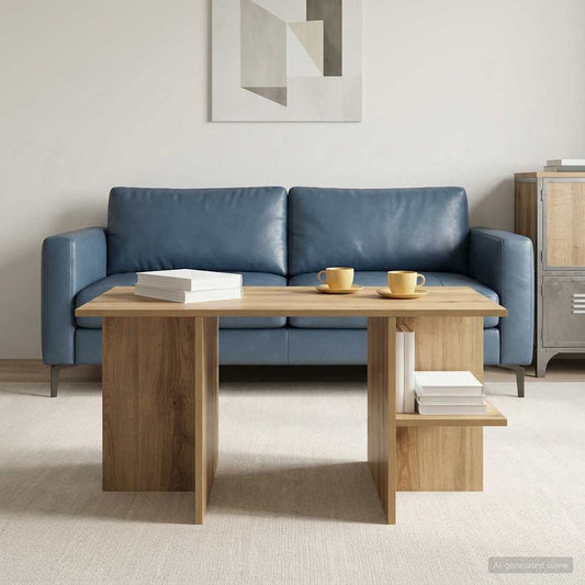 Konferenční Stolek Dub Artisan 87 X 50 X 45 Cm Dřevěný Materiál