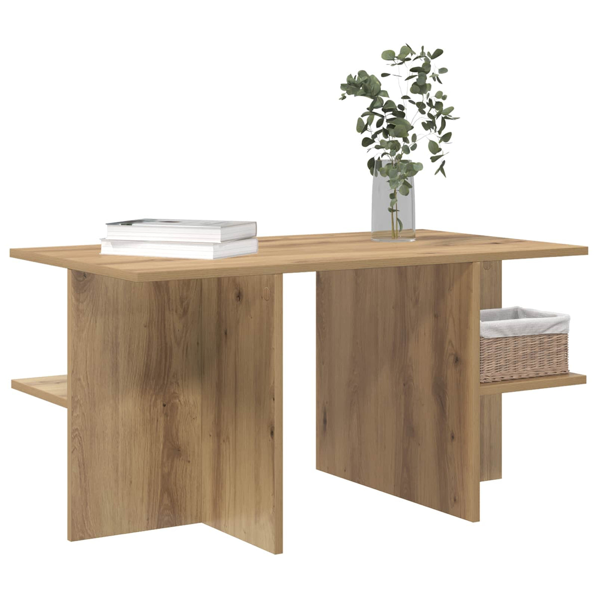 Konferenční Stolek Dub Artisan 87 X 50 X 45 Cm Dřevěný Materiál