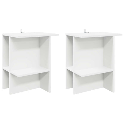 Konferenční Stolek 2 Pcs Bílá 40 X 30 X 49 Cm Kompozitní Dřevo