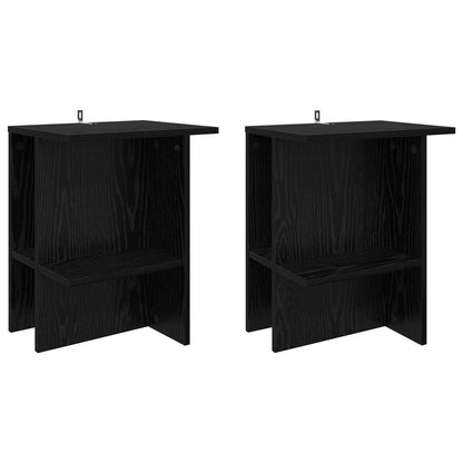 Konferenční Stolek 2 Pcs Černý Dub 40 X 30 X 49 Cm