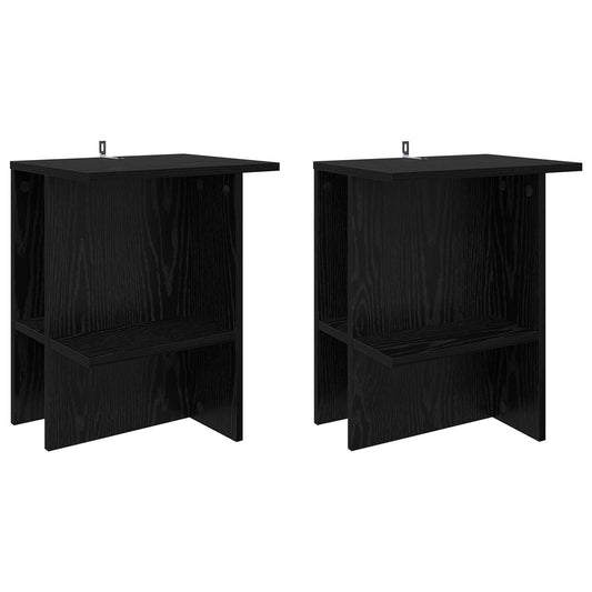 Konferenční Stolek 2 Pcs Černý Dub 40 X 30 X 49 Cm