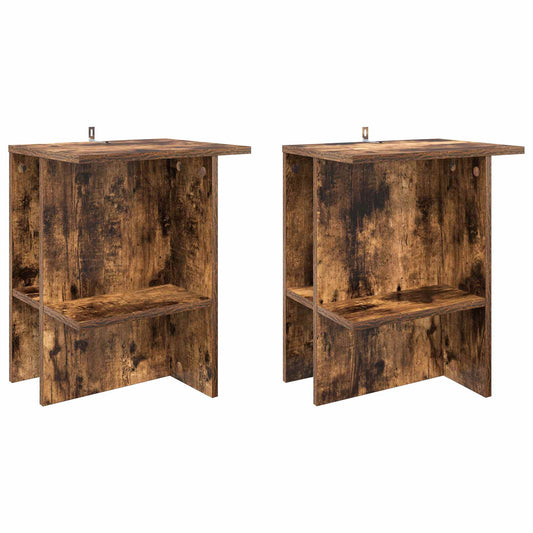 Konferenční Stolek 2 Pcs Kouřový Dub 40 X 30 X 49 Cm